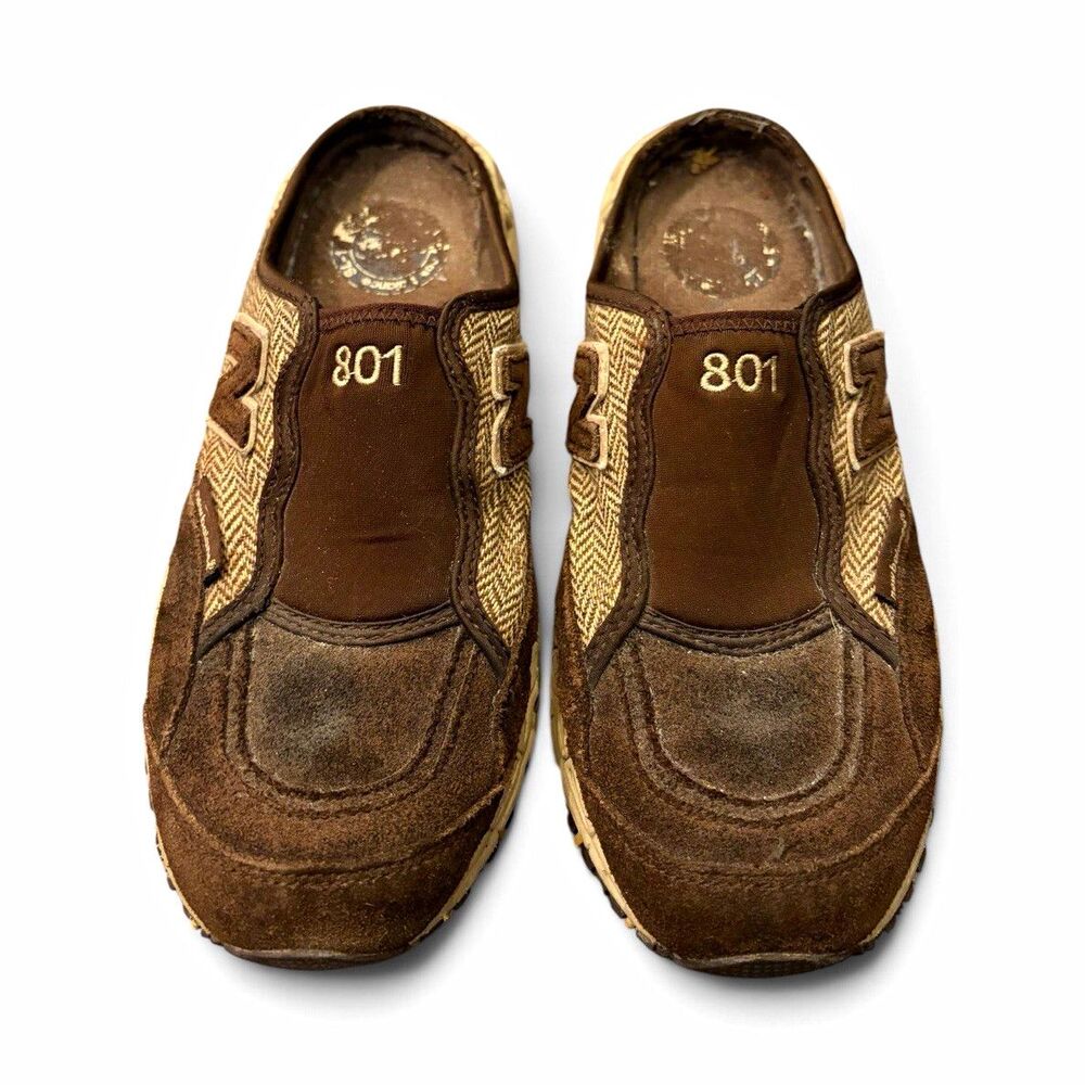 New Balance 801 Brown/Beige Suede Slip-On Low Top Sneakers W801HT